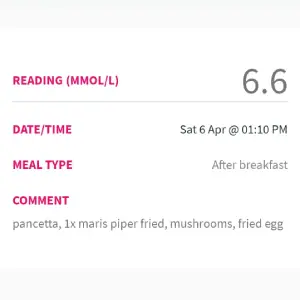 Microwaved and fried potato with fried egg — gestational diabetes breakfast